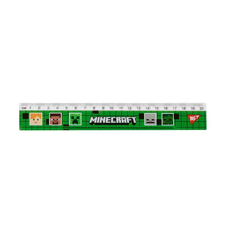 Линейка Yes Minecraft 370685, 20 см зеленая