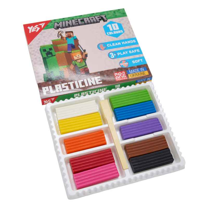 Пластилин Yes Minecraft 540662, 10 цветов 200 г