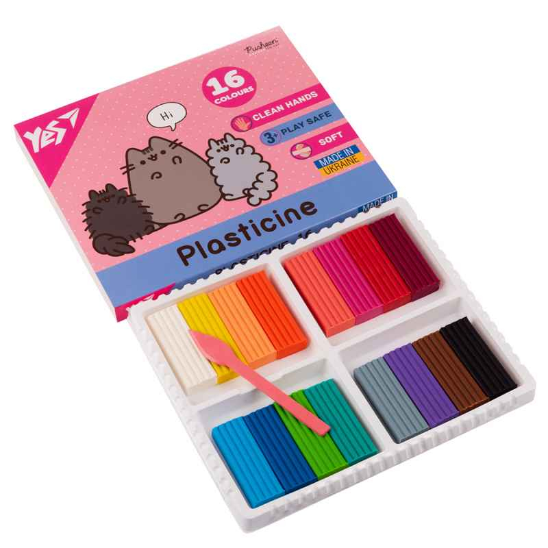 Пластилін Yes Pusheen 540694, 16 кольорів 320 г