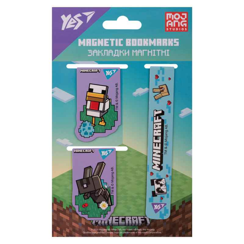 Закладки магнітні Yes Minecraft.Spring 708344, 3 шт