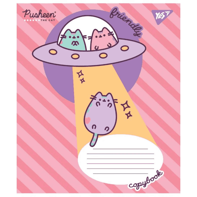 Зошит шкільний Yes Pusheen 766275, 12 аркушів клітинка