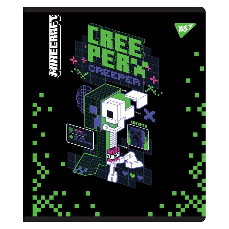 Тетрадь школьная YES Minecraft Black 767532, 18 лист. линия