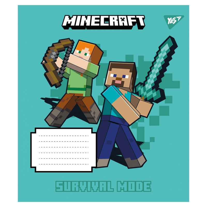 Зошит шкільний Yes Minecraft Signs 767562, 24 аркушів лінія