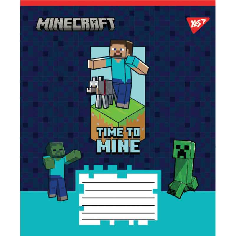 Тетрадь школьная Yes Minecraft Walls 767563, 12 листов клетка