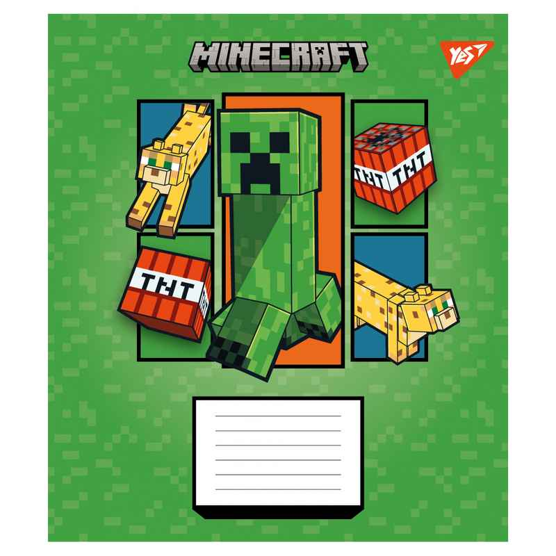 Тетрадь школьная Yes Minecraft Arrows 767572, 12 листов косая линия