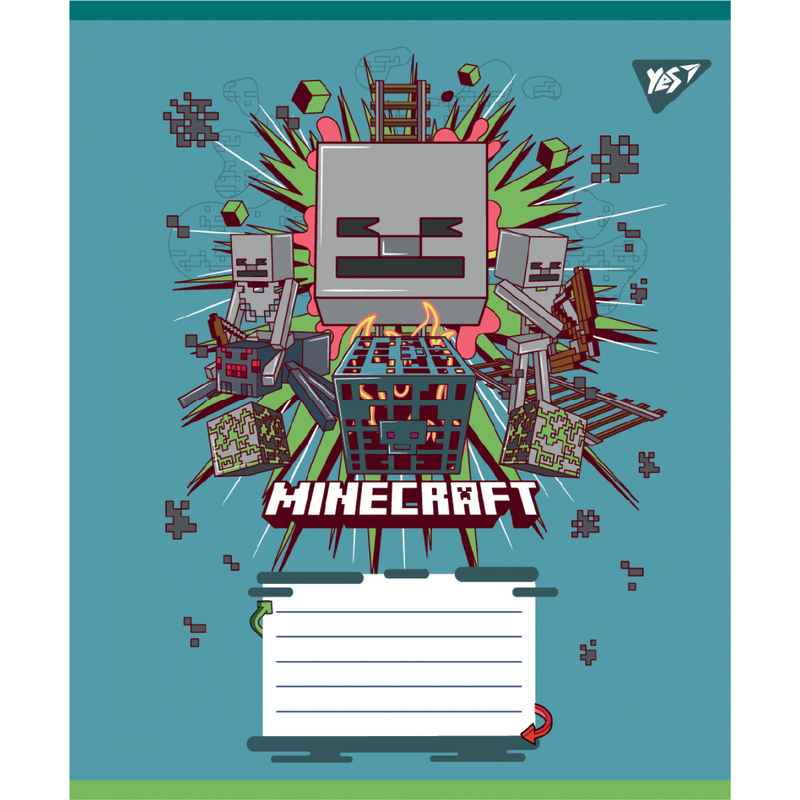 Тетрадь школьная Yes Minecraft Heroes 767576, 12 листов косая линия