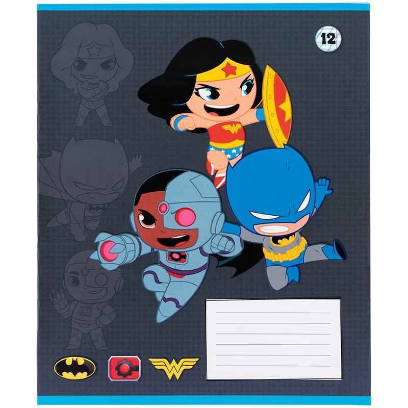 Зошит шкільний Kite DC Comics DC25-235, 12 аркушів, коса лінія