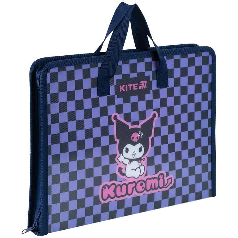Папка-портфель на молнии Kite Kuromi HK25-202-2, 1 отделение, A4