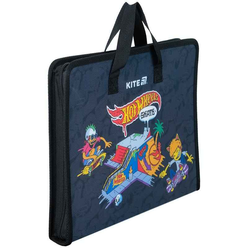 Папка-портфель на блискавці Kite Hot Wheels HW25-202, 1 відділення, A4