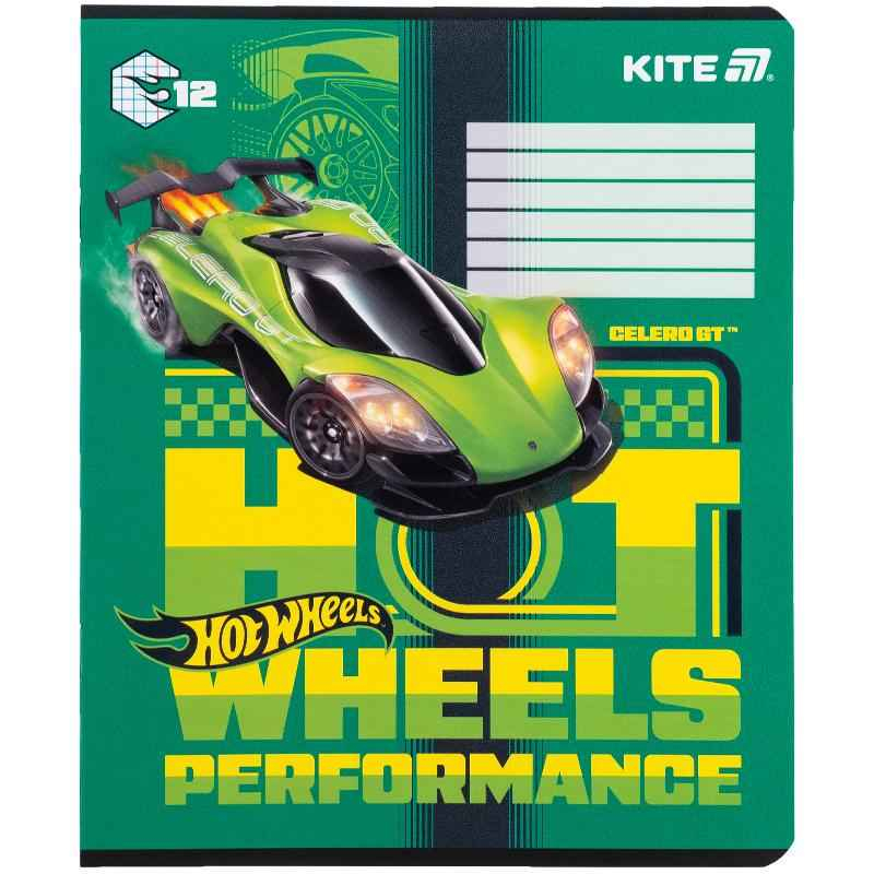 Зошит шкільний Kite Hot Wheels HW25-232-1, 12 аркушів, клітинка