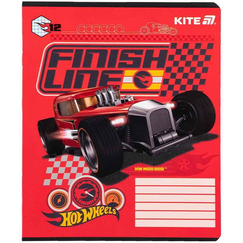 Зошит шкільний Kite Hot Wheels HW25-232-1, 12 аркушів, клітинка