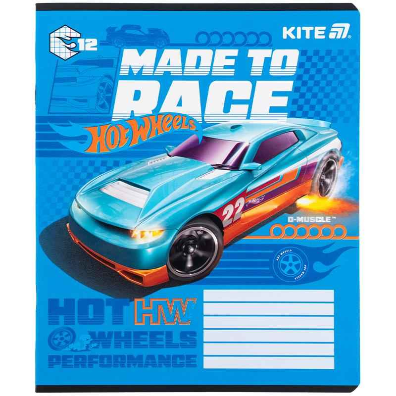 Зошит шкільний Kite Hot Wheels HW25-232-1, 12 аркушів, клітинка