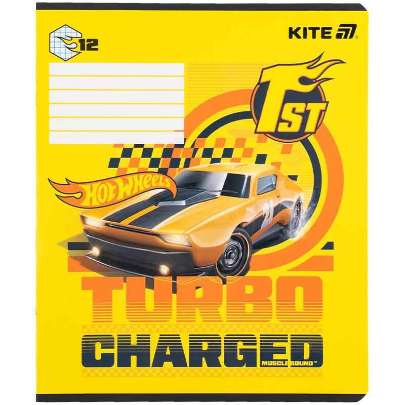 Зошит шкільний Kite Hot Wheels HW25-232-1, 12 аркушів, клітинка