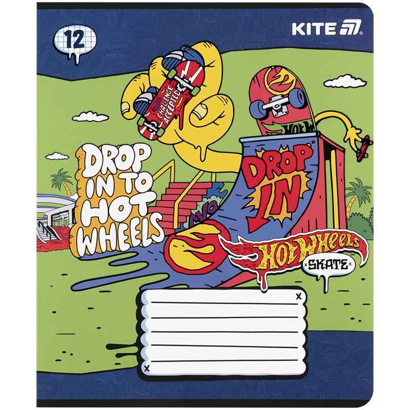 Зошит шкільний Kite Hot Wheels HW25-232-2, 12 аркушів, клітинка