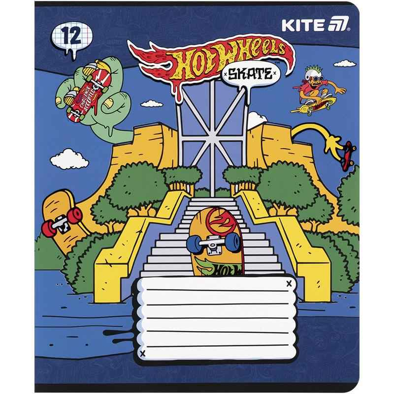 Зошит шкільний Kite Hot Wheels HW25-232-2, 12 аркушів, клітинка