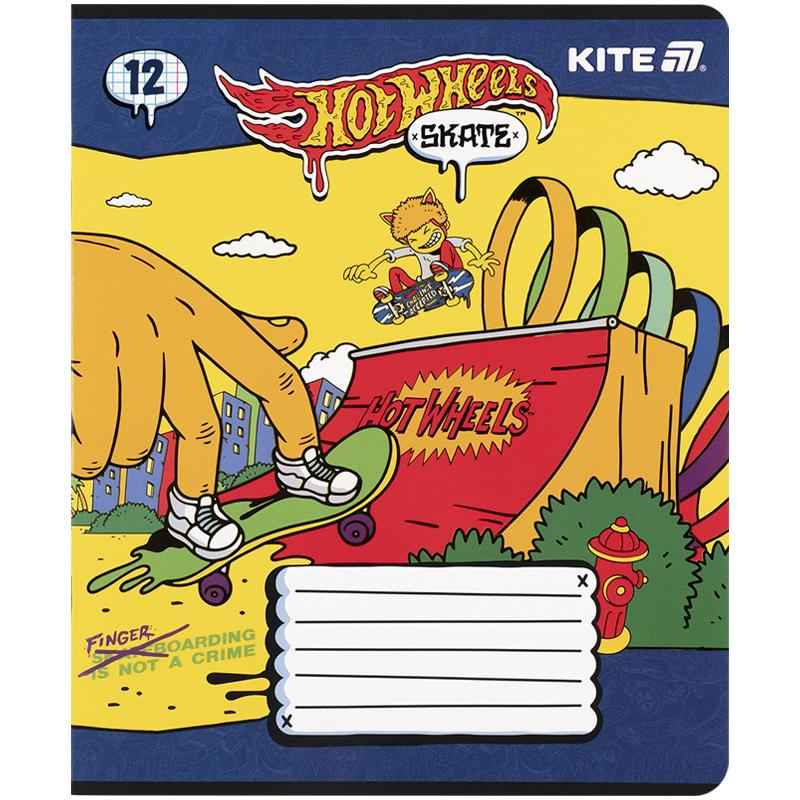 Зошит шкільний Kite Hot Wheels HW25-232-2, 12 аркушів, клітинка