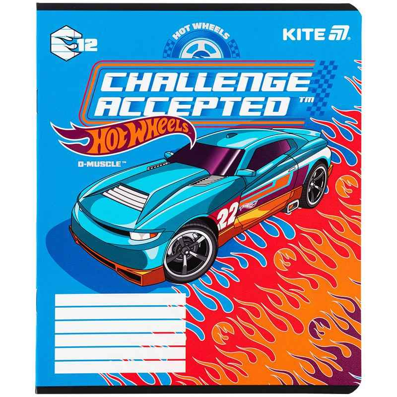 Зошит шкільний Kite Hot Wheels HW25-234, 12 аркушів, лінія
