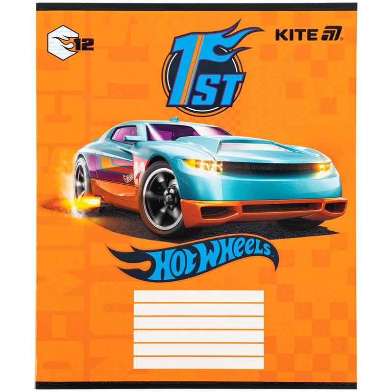 Зошит шкільний Kite Hot Wheels HW25-235, 12 аркушів, коса лінія