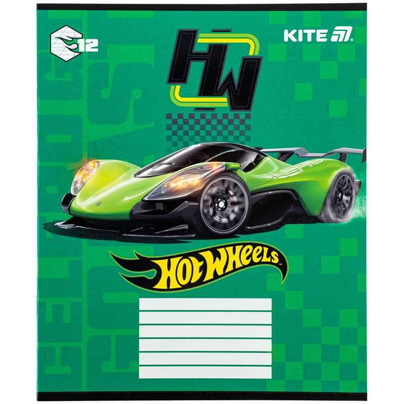 Зошит шкільний Kite Hot Wheels HW25-235, 12 аркушів, коса лінія