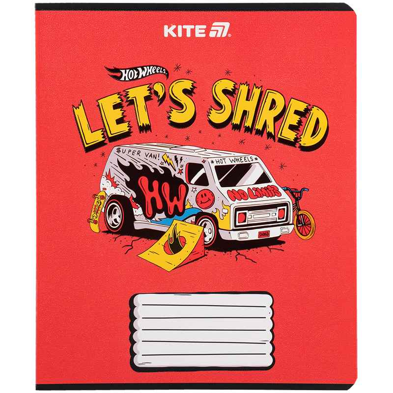 Зошит шкільний Kite Hot Wheels HW25-236, 18 аркушів, клітинка