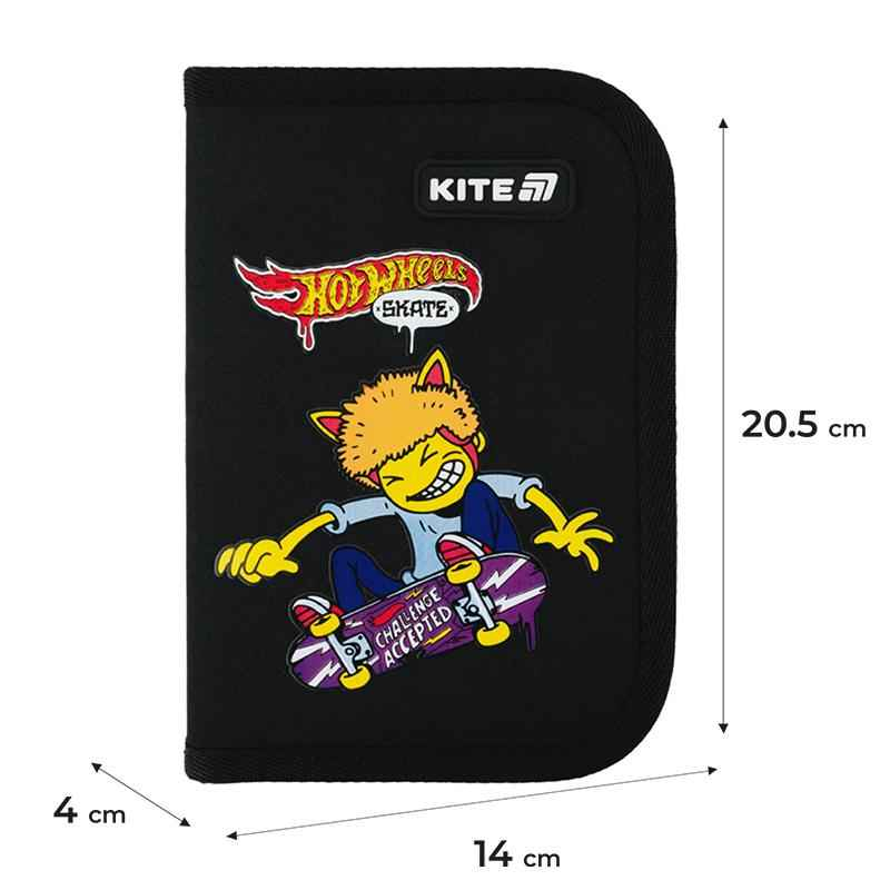 Пенал школьный Kite Hot Wheels HW25-622-2 без наполнения,1 отделение, 2 отворота