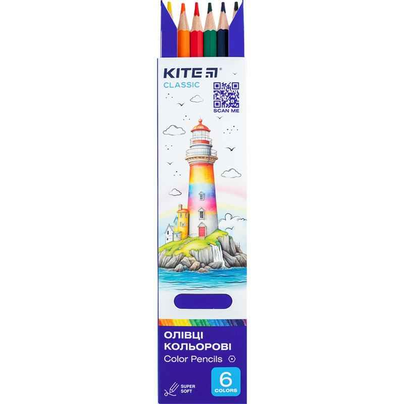 Олівці кольорові Kite Classic K-050, 6 шт.