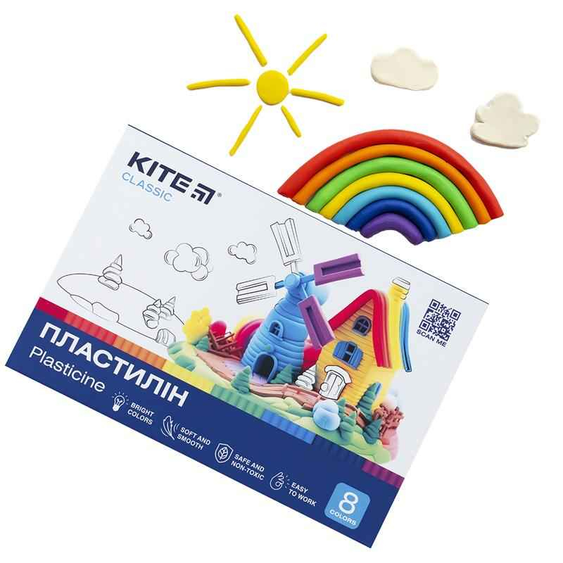 Пластилін Kite Classic K-082, 8 кольорів, 160 г