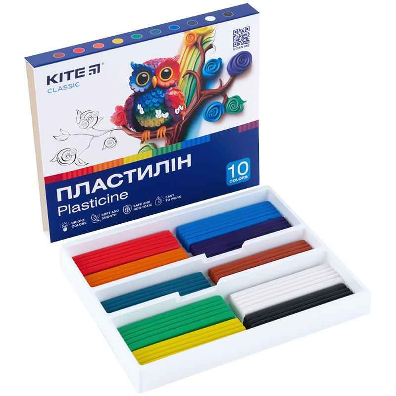 Пластилин Kite Classic K-084, 10 цветов, 200 г