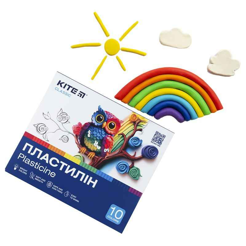 Пластилин Kite Classic K-084, 10 цветов, 200 г