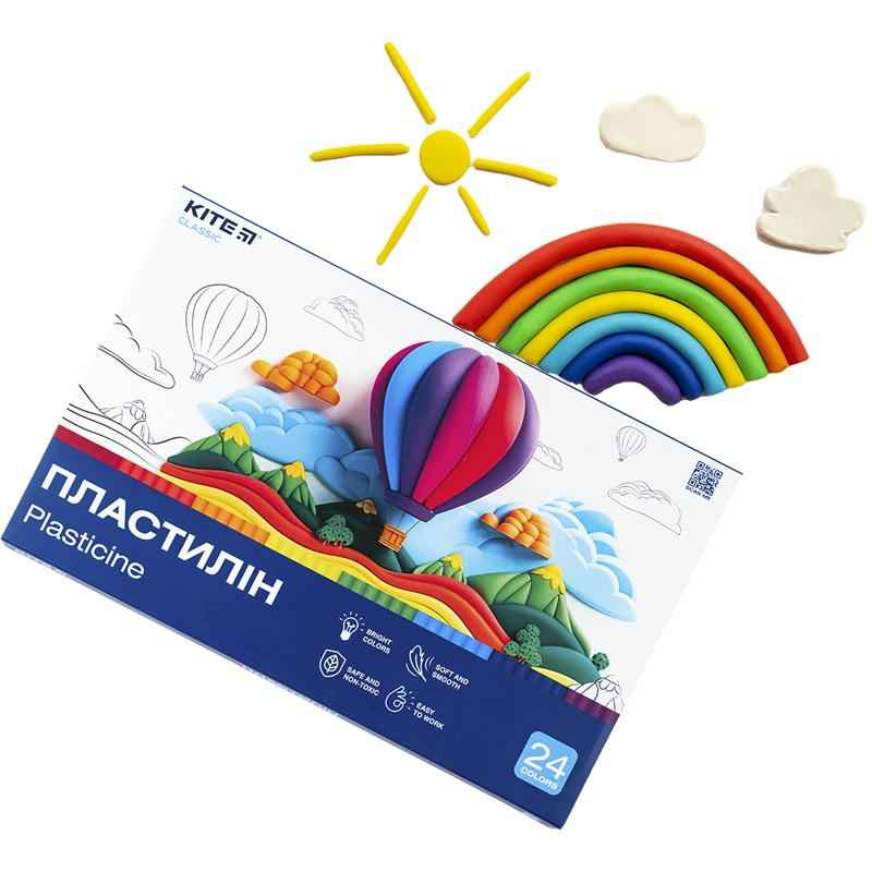 Пластилин Kite Classic K-089, 24 цвета, 480 г
