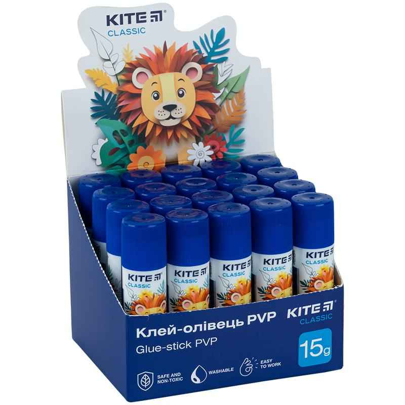 Клей-олівець з індикатором PVP Kite Classic K-1130, 15 г