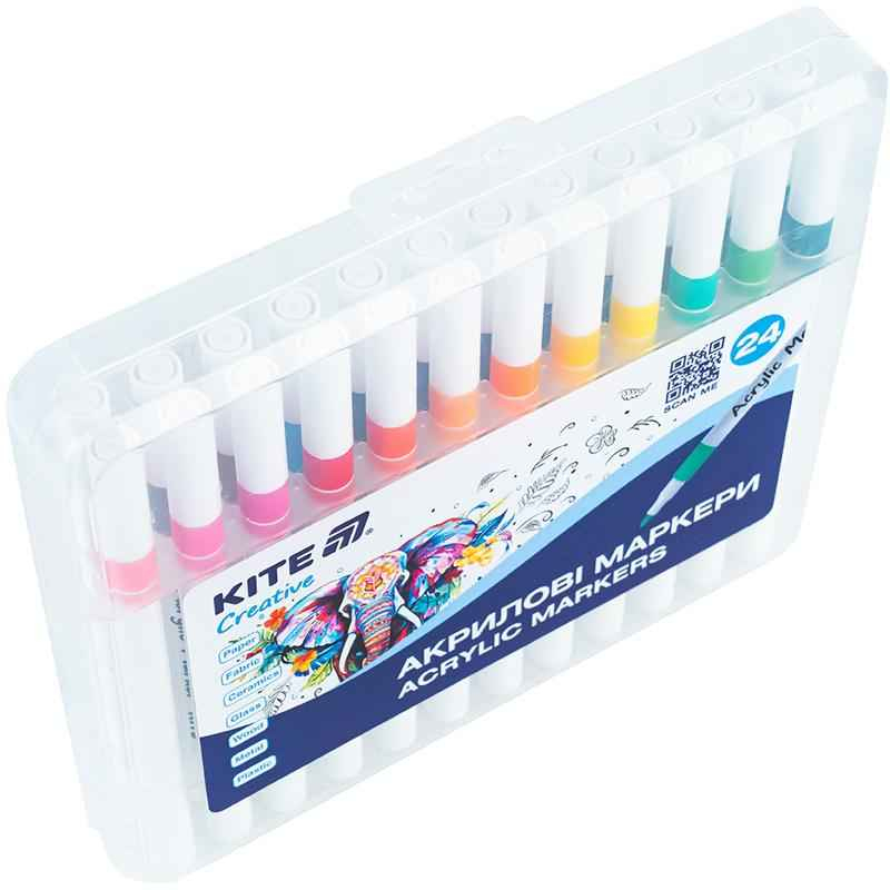 Маркери акрилові Kite Creative K-1157, набір 24 шт.