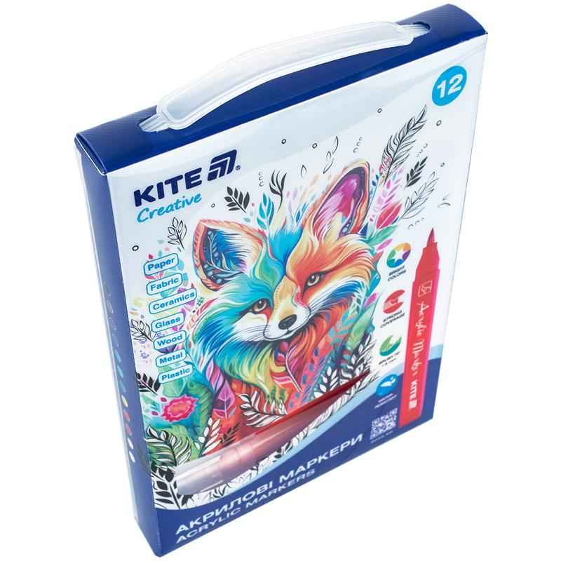 Маркери-пензлики акрилові Kite Creative K-1159, набір 12 шт.