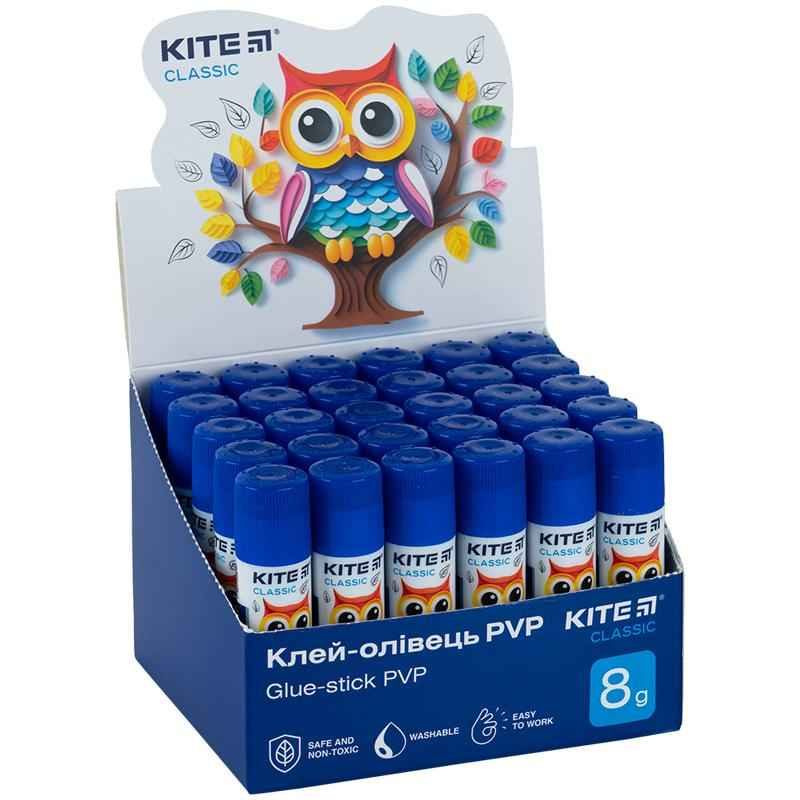 Клей-олівець з індикатором PVP Kite Classic K-130, 8 г