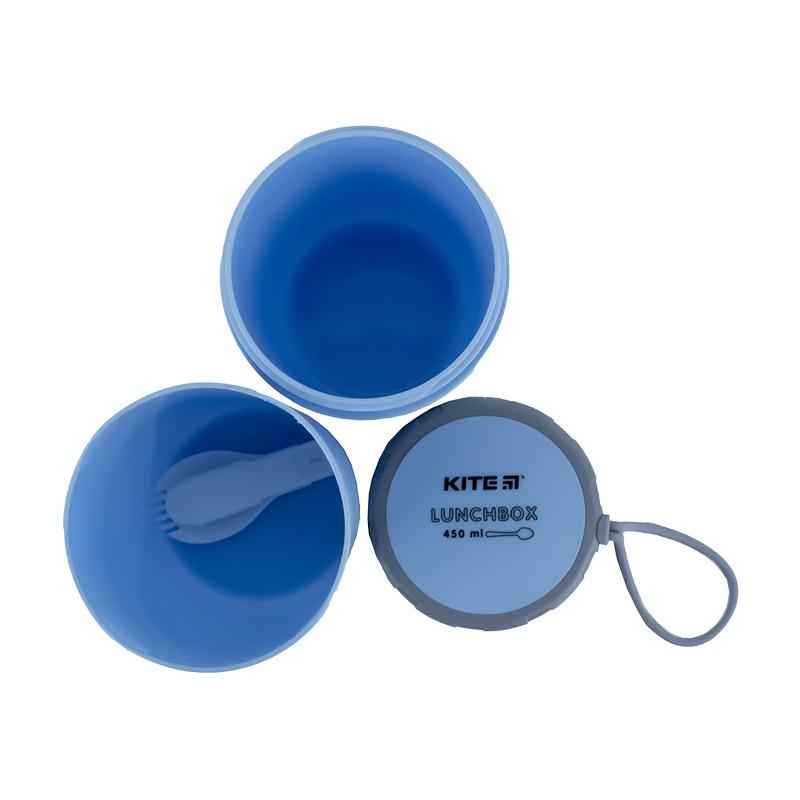 Ланчбокс круглий Kite K23-187-2, 450 мл, блакитний