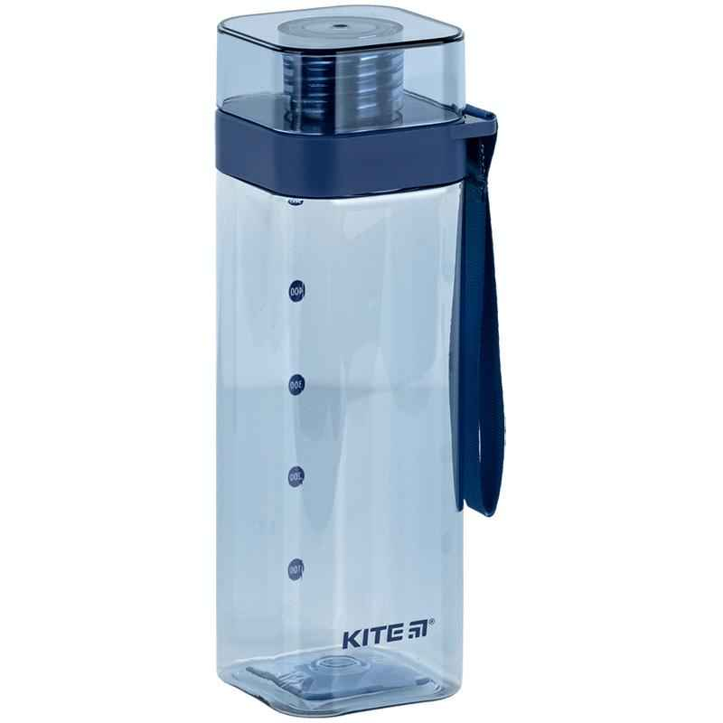 Бутылочка для воды квадратная Kite K24-1209-1, 550 мл, голубая
