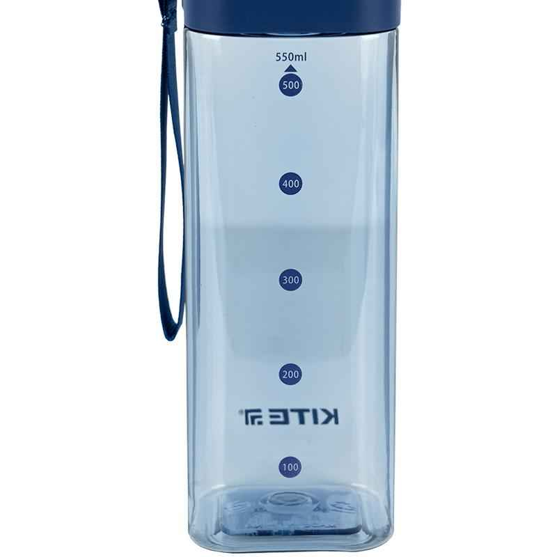 Бутылочка для воды квадратная Kite K24-1209-1, 550 мл, голубая
