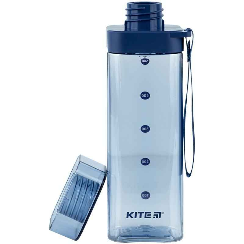 Бутылочка для воды квадратная Kite K24-1209-1, 550 мл, голубая