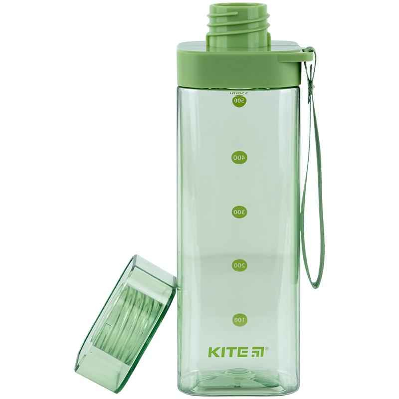 Бутылочка для воды квадратная Kite K24-1209-2, 550 мл, зеленая