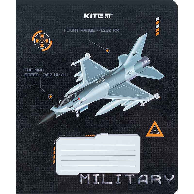 Зошит шкільний Kite Мілітарі K24-232-3, 12 аркушів, клітинка