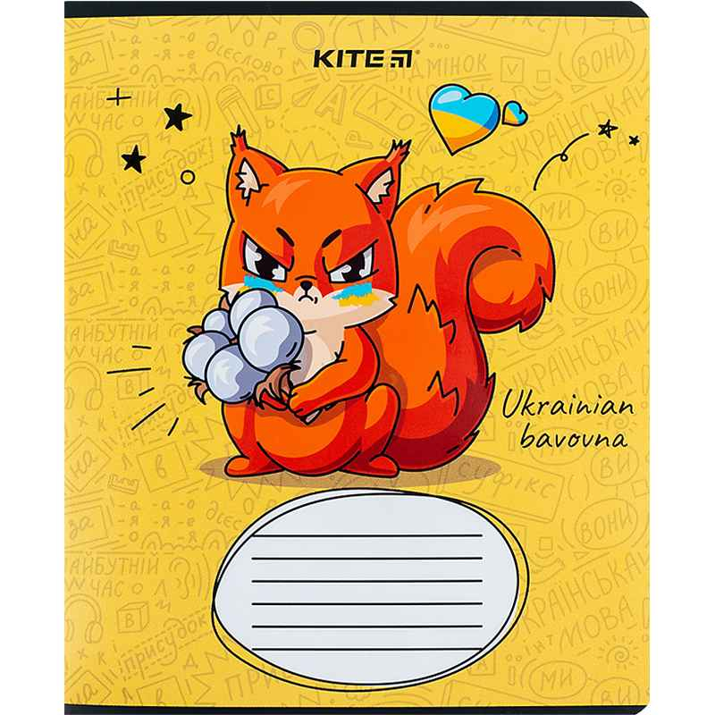 Зошит шкільний Kite Хоробрі тварини K24-234-2, 12 аркушів, лінія