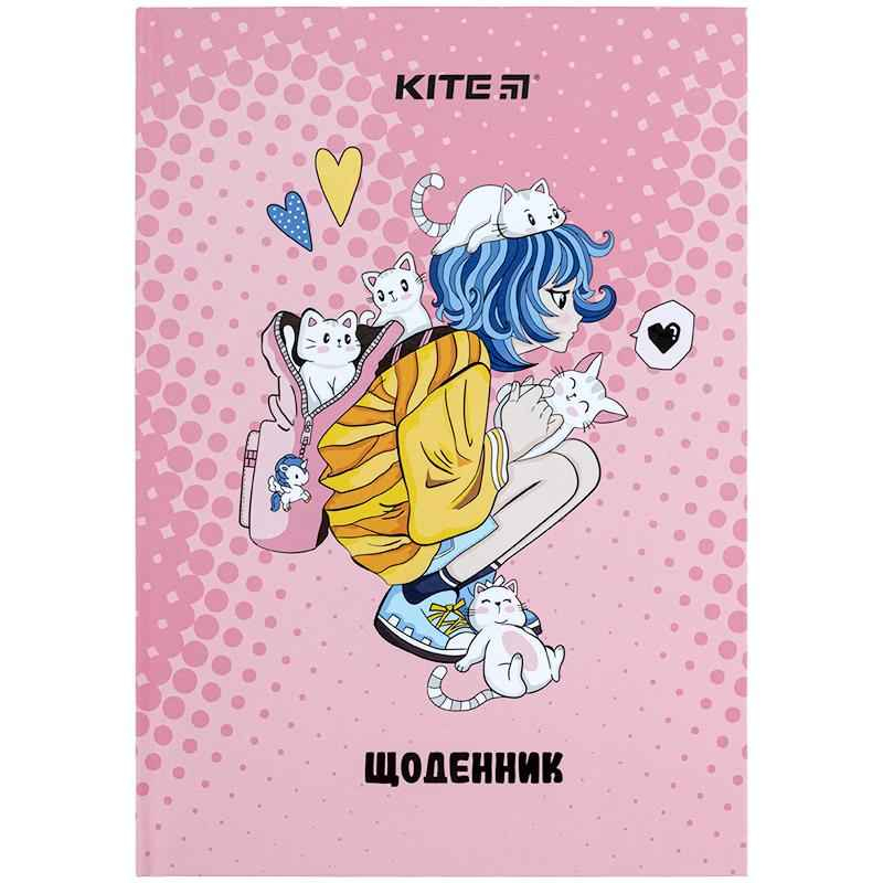 Щоденник шкільний Kite Cats K24-262-1, тверда обкладинка