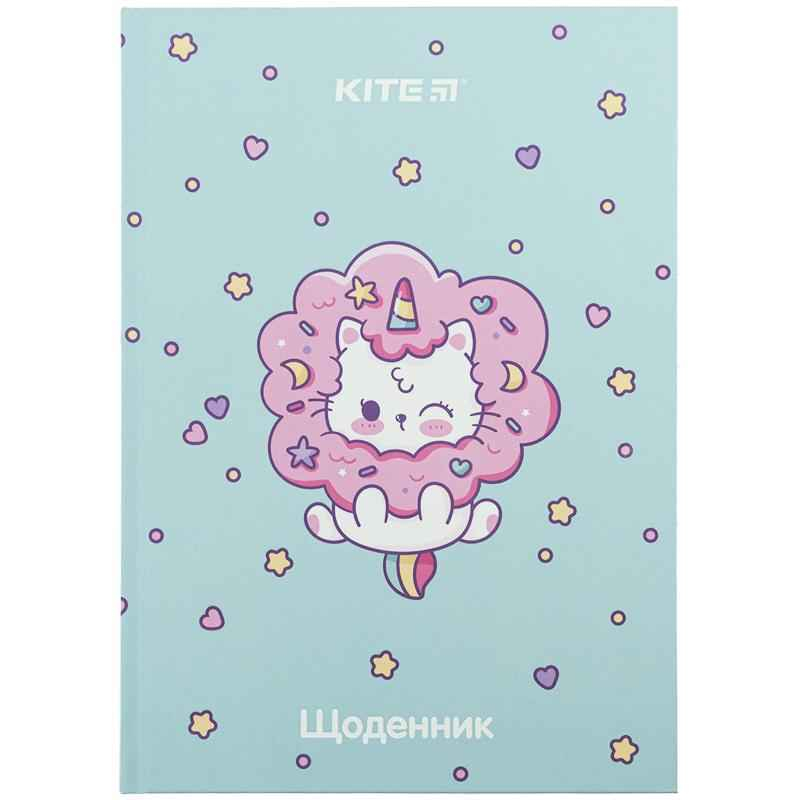 Щоденник шкільний Kite Rainbow Catcorn K24-262-6, тверда обкладинка
