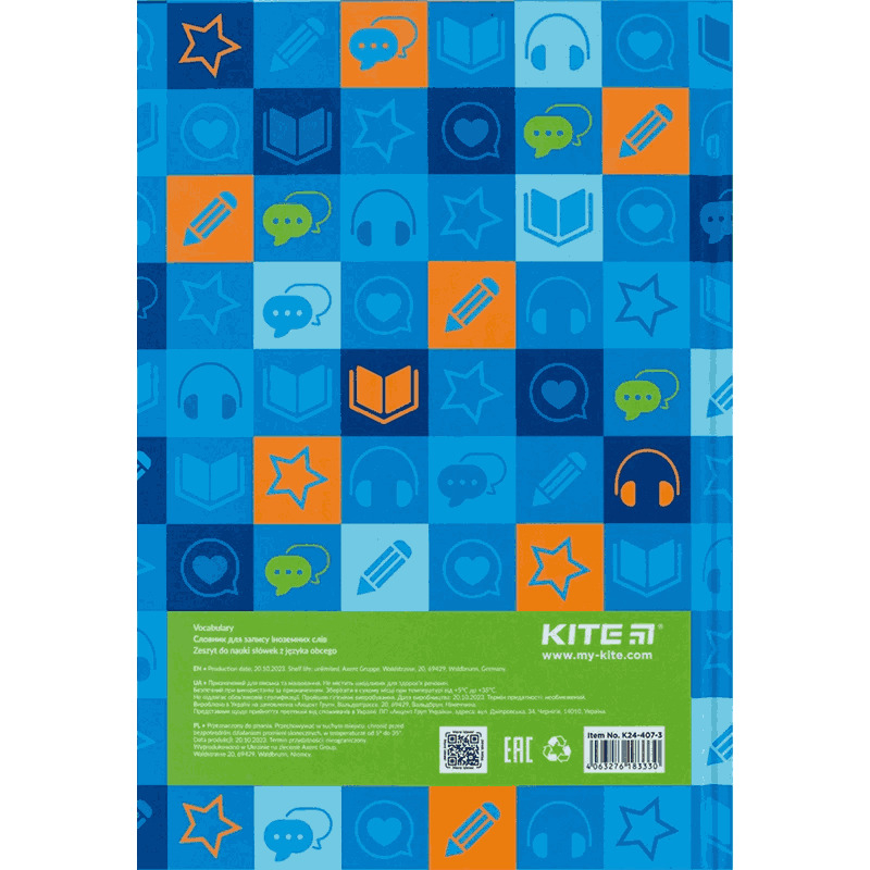 Словник для запису іноземних слів Kite Reading K24-407-3, 60 аркушів