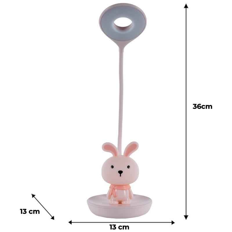 Настільна лампа LED з акумулятором Bunny Kite K24-492-1-2, рожевий