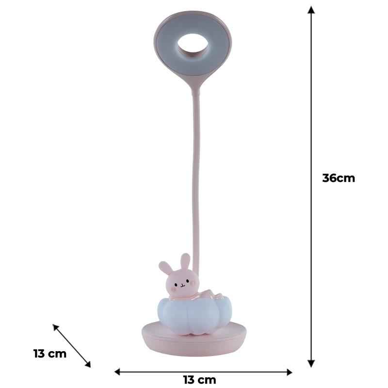 Настольная лампа LED с аккумулятором Cloudy Bunny Kite K24-493-1-2, розовый