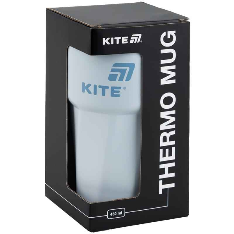 Термокружка Kite K25-1220-2, 450 мл, серо-голубая