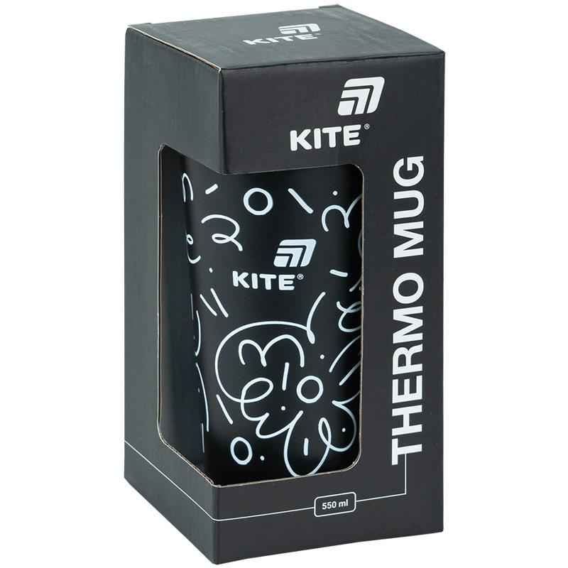 Упаковка термокружки Kite K25-1226-1 чорна 550 мл, коробка з логотипом.