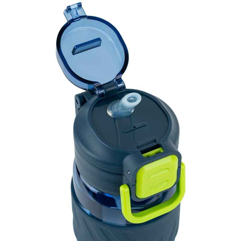 Пляшечка для води з трубочкою Kite K25-1234-2, 800 мл синьо-зелена