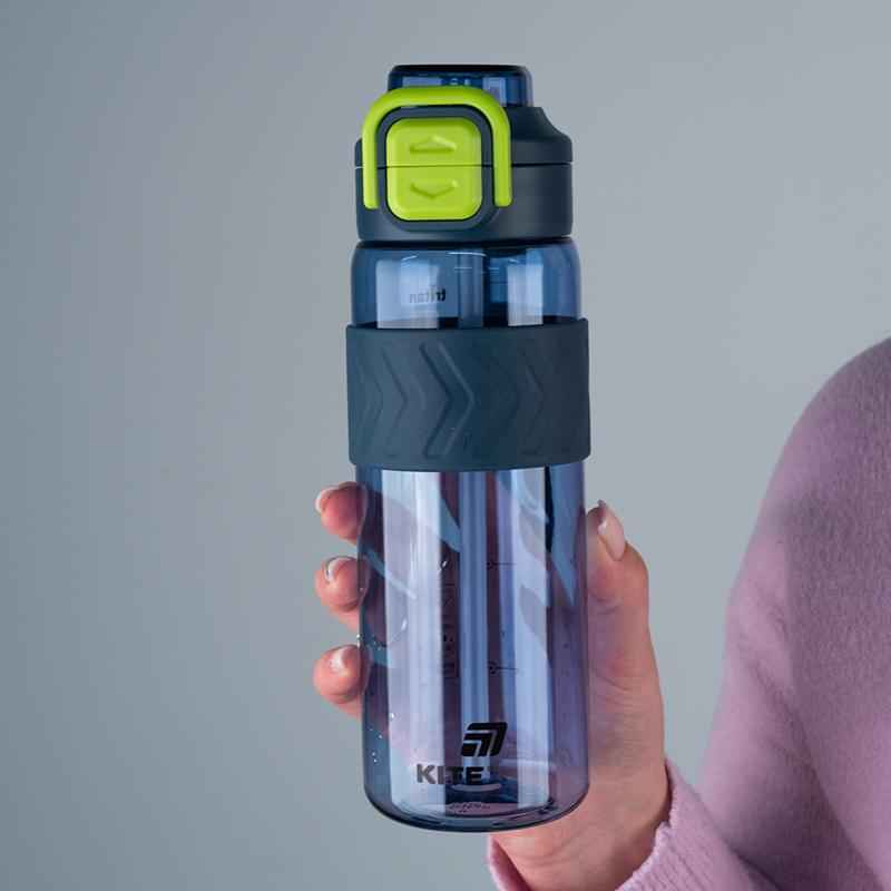 Пляшечка для води з трубочкою Kite K25-1234-2, 800 мл синьо-зелена